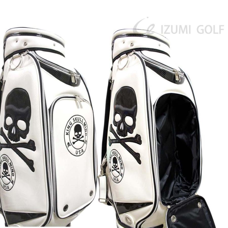 ゴルフ GUIOTE キャディバッグ 9.5型 カートタイプ スカル ホワイト PU