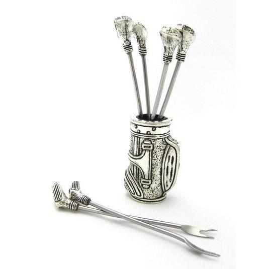 フルーツピック スペイン製 ゴルフクラブ型ピック6本＆ゴルフバッグ