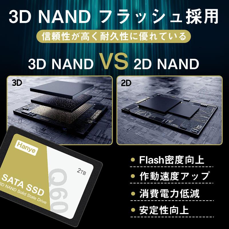 Hanye セール Hanye SSD 2TB 内蔵型 2.5インチ 7mm 3D NAND採用
