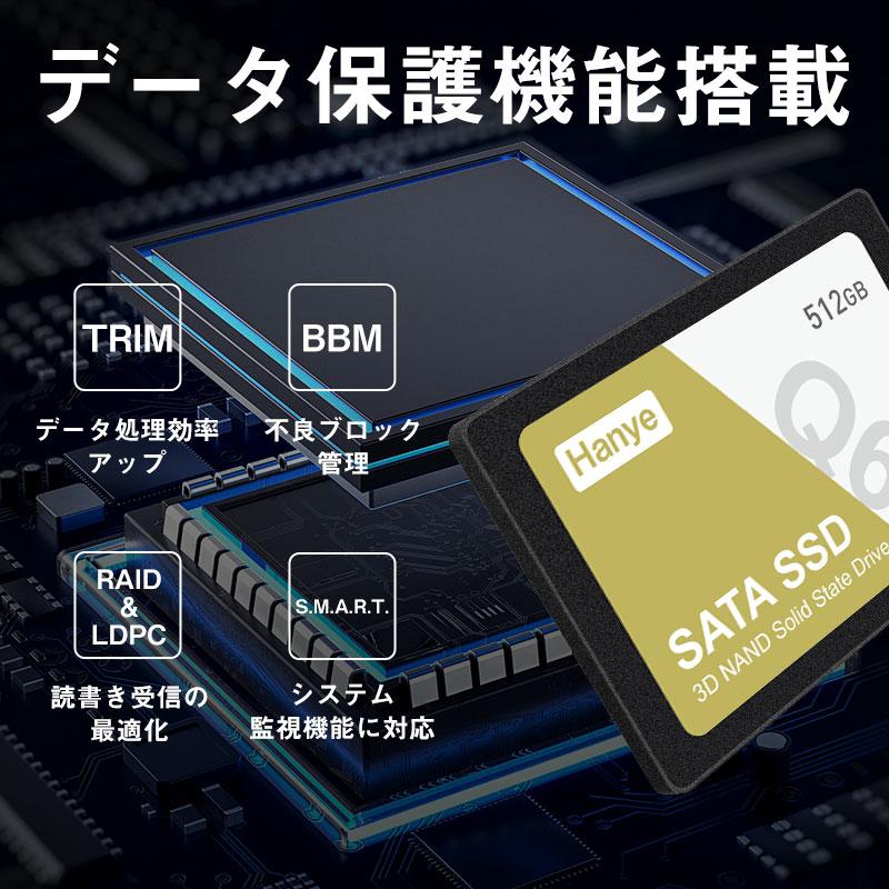 Hanye Hanye SSD 512GB 内蔵型 2.5インチ 7mm 3D NAND採用 SATAIII 6Gb