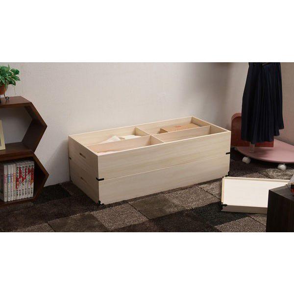 着物を約10から11枚収納 深型 2段 高さ34センチ 桐衣装箱 2段 桐箪笥