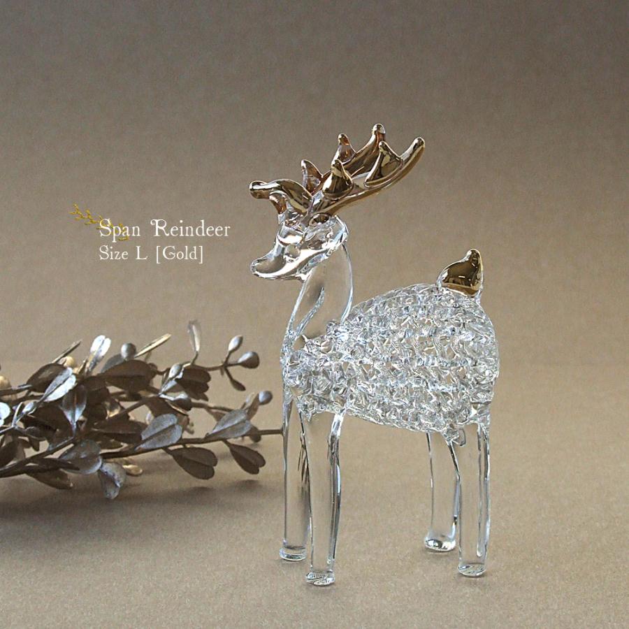 ガラス細工 クリスマス クリスマス雑貨 トナカイ オーナメント置物