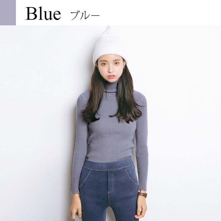 トップス レディース 長袖 ニット タートルネック 萌え袖 無地 JOCOSA
