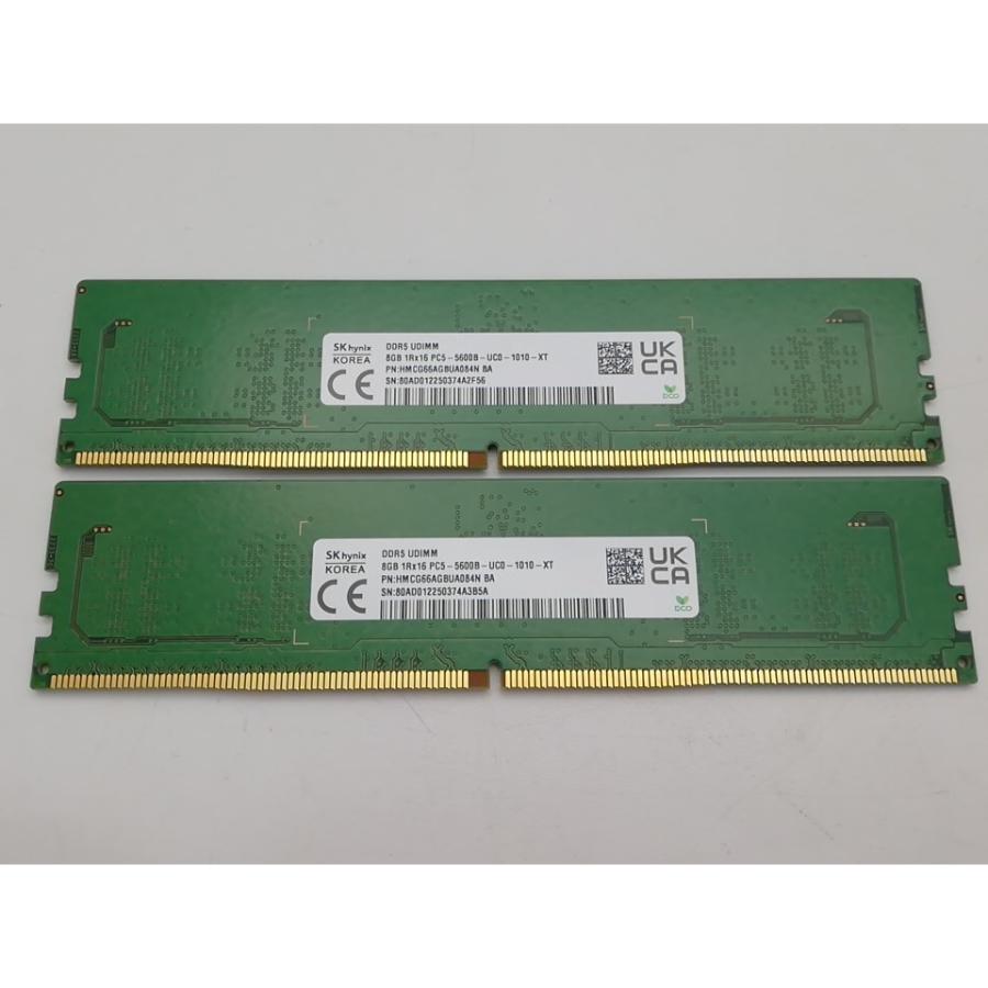 中古】DDR5 8GB 2枚組（合計16GB） DDR5-5600(PC5-44800