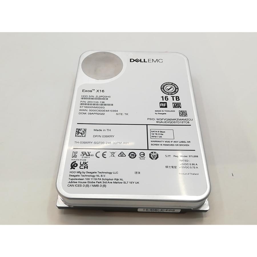 中古】Seagate ST16000NM005G 16TB/7200rpm/256MB/6Gbps【ECセンター