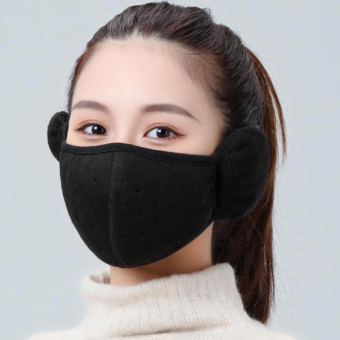 イヤーマフ 耳当て付き フード ネックウォーマー 防寒マスク フリース