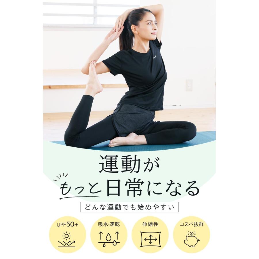 ヨガウェア レディース 上下セット 吸水速乾 スポーツウェア 半袖 T