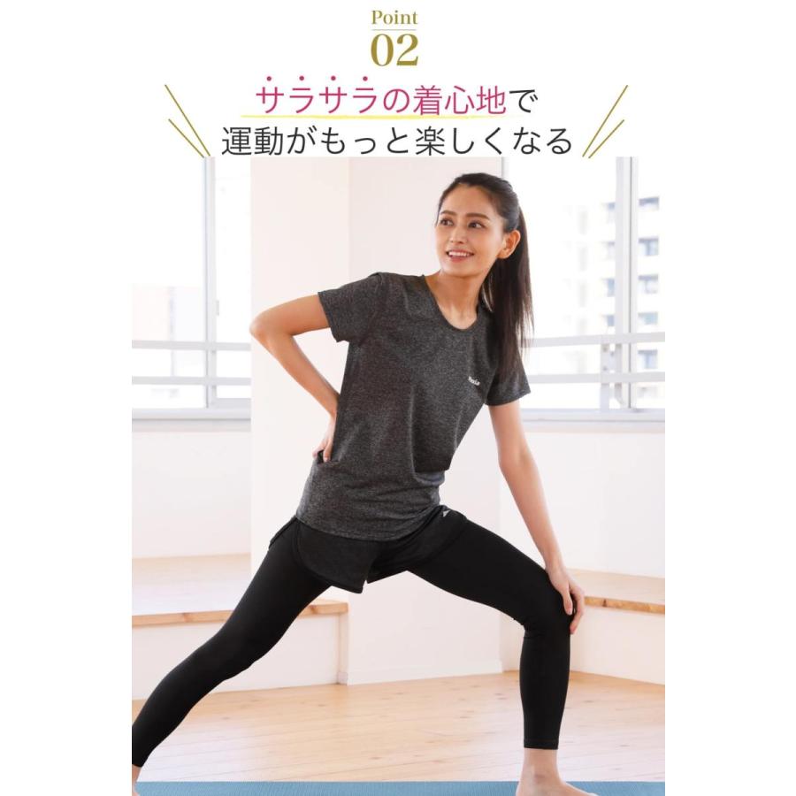 ヨガウェア レディース 上下セット 吸水速乾 スポーツウェア 半袖 T