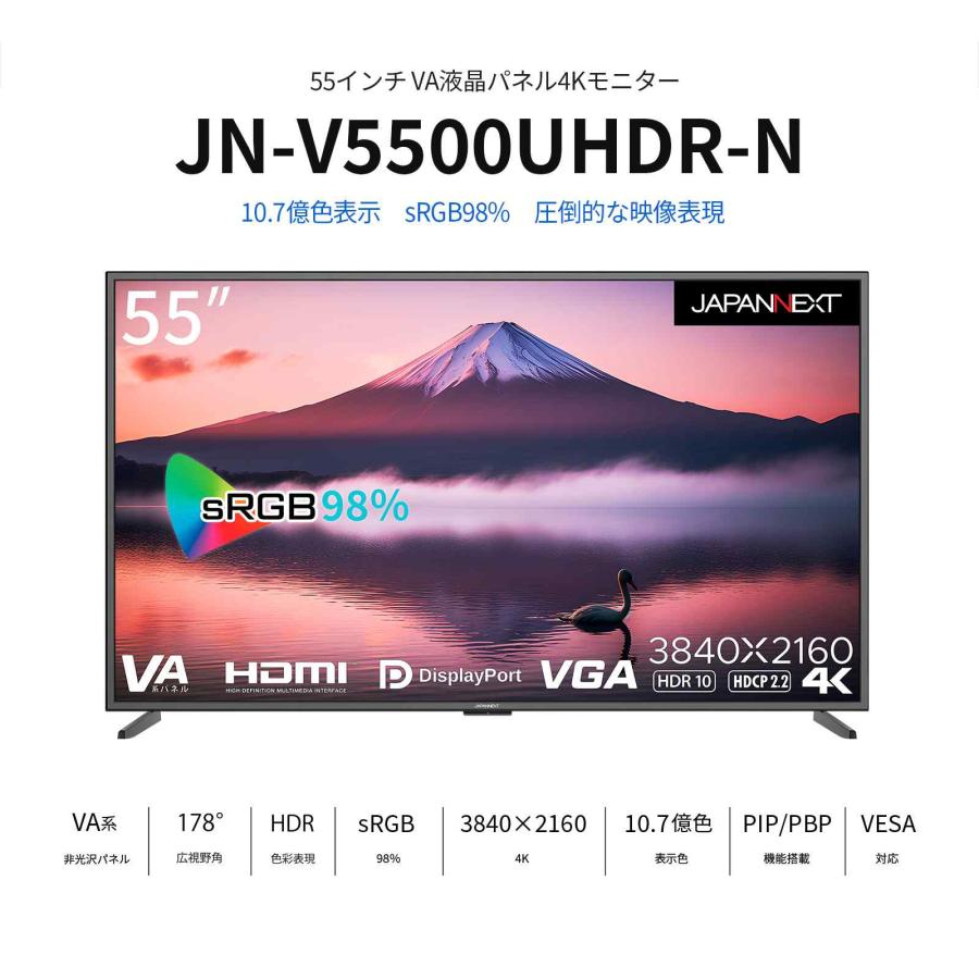 JAPANNEXT（ジャパンネクスト） JAPANNEXT 55インチ 大型4Kモニター JN