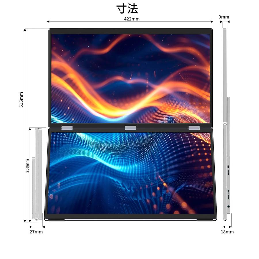 JAPANNEXT（ジャパンネクスト） JAPANNEXT 18.5インチ IPSパネルx2搭載