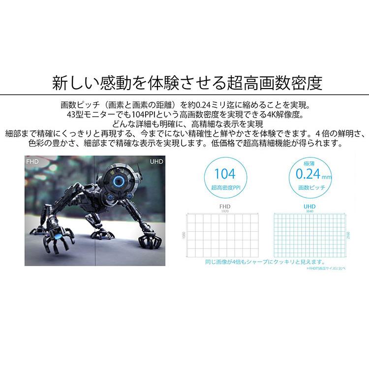 JAPANNEXT（ジャパンネクスト） 液晶モニター 43インチ IPSパネル 4K