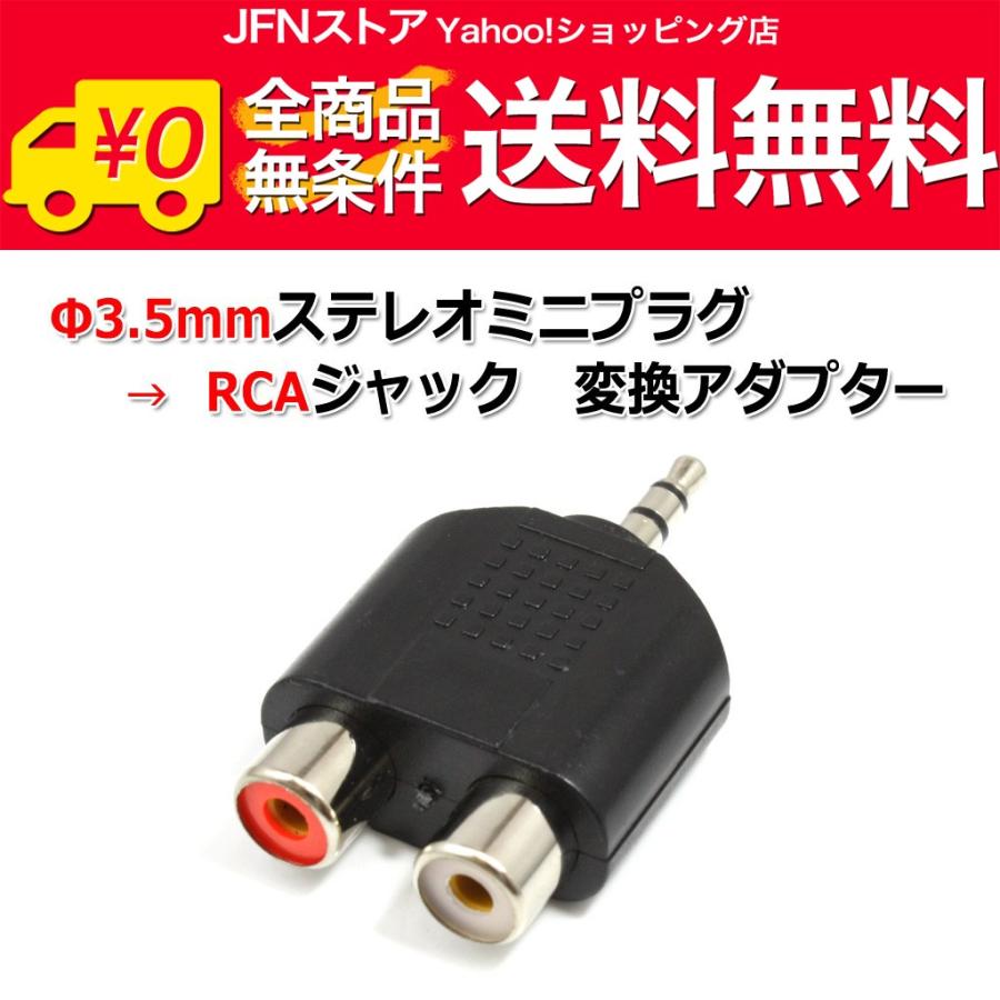 送料無料/ 3.5mmステレオミニプラグ→RCAピンジャック 変換アダプター