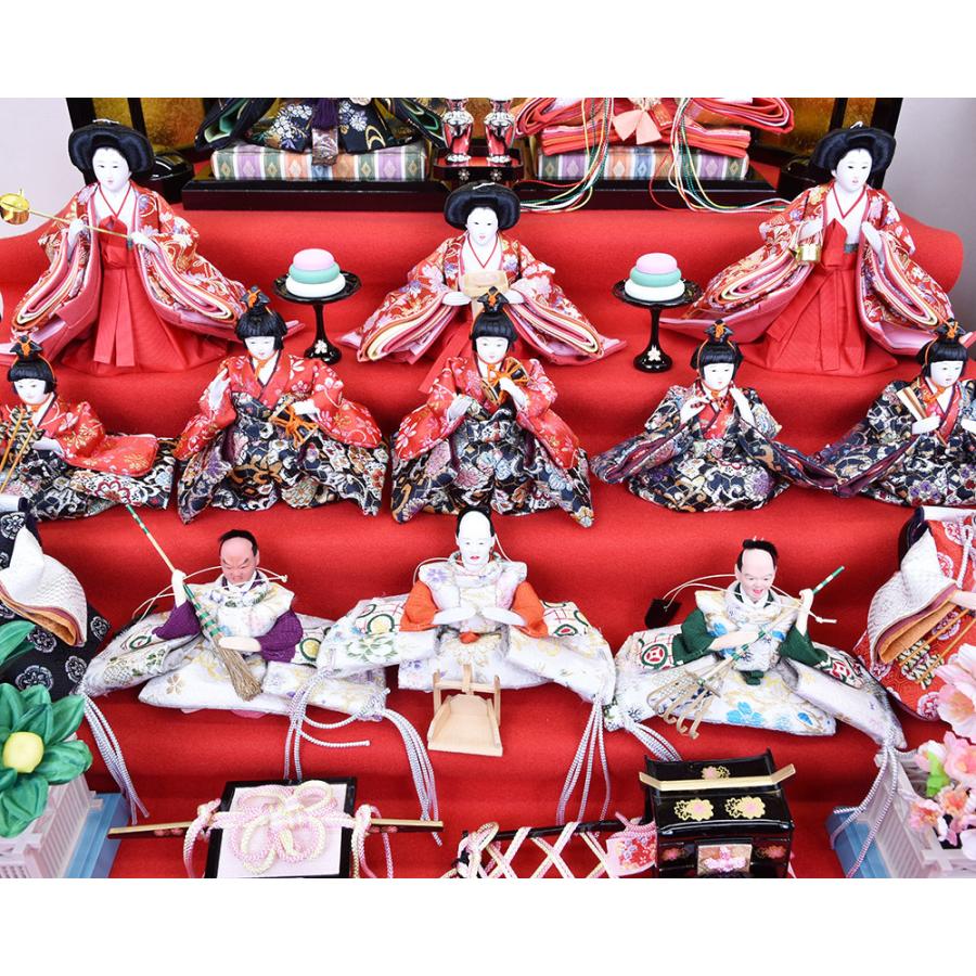 雛人形 五段飾り ひな人形 15人飾り ミニ段飾り 十五人5段飾り