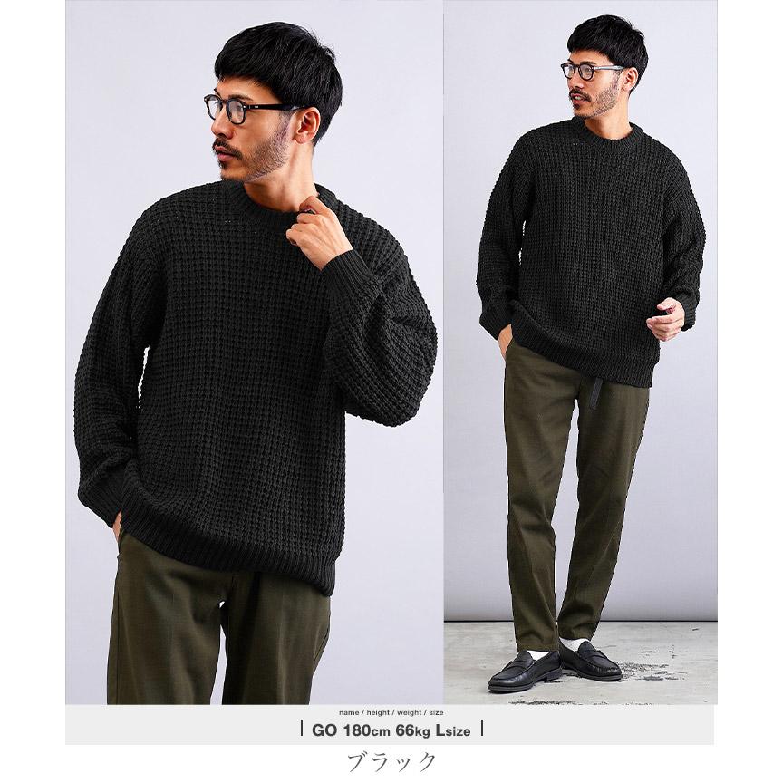 GOLF クルーネックリブ編みセーター メンズM トップイズム TopIsm