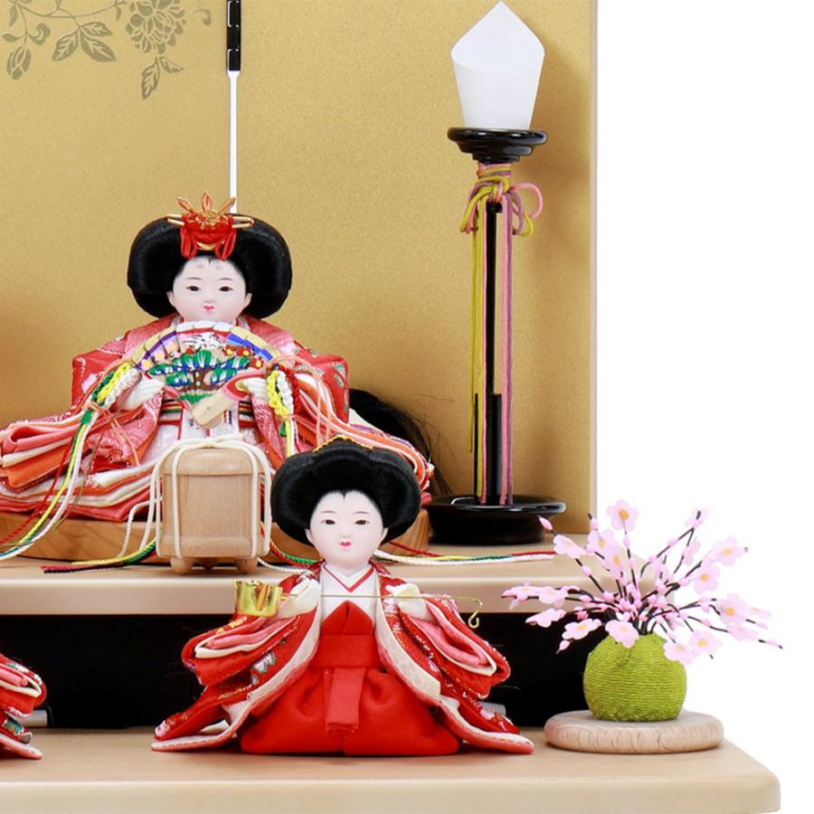 雛人形 お祝い ひな人形 2段 二段 5人飾り 五人飾り 木目 おしゃれ