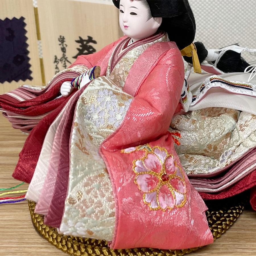 雛人形 ケース入り コンパクト 柴田家千代 アクリル 白木 木目