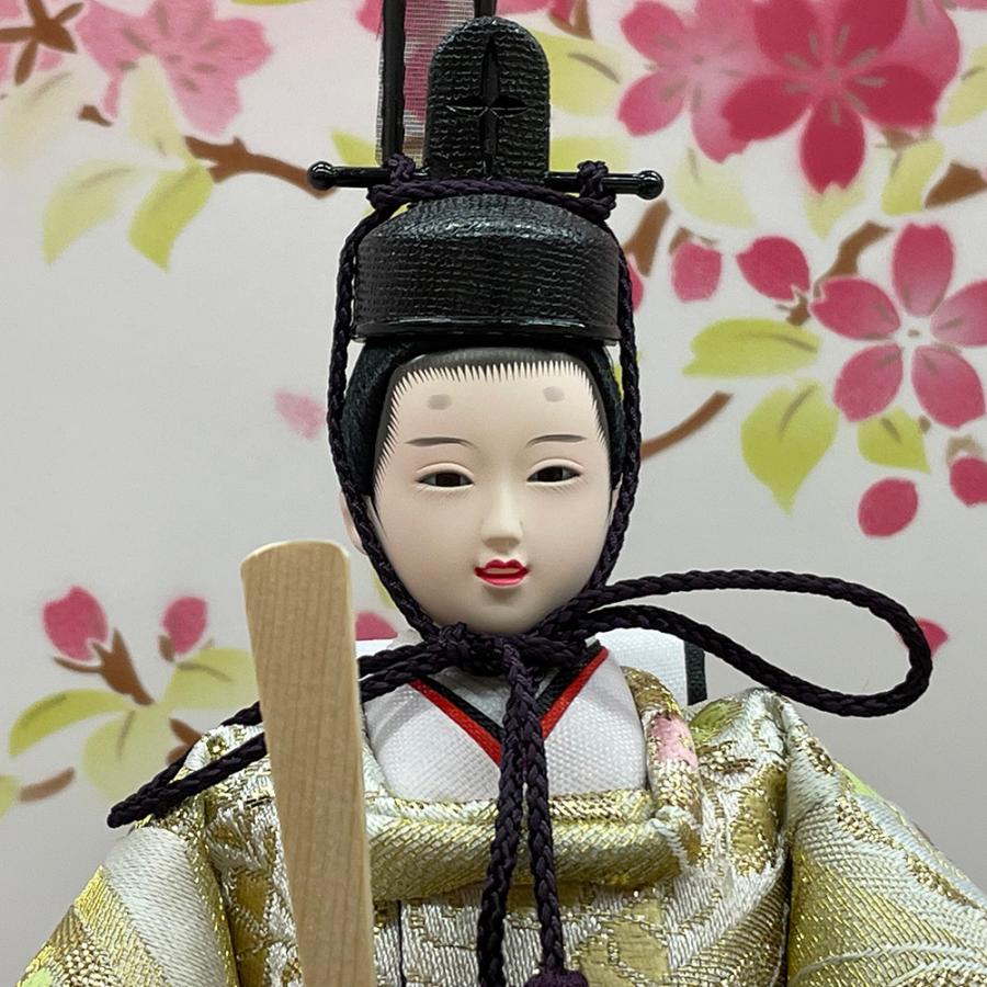 雛人形 コンパクト 白 ピンク ひな人形 三段飾り 収納飾り 桜柄