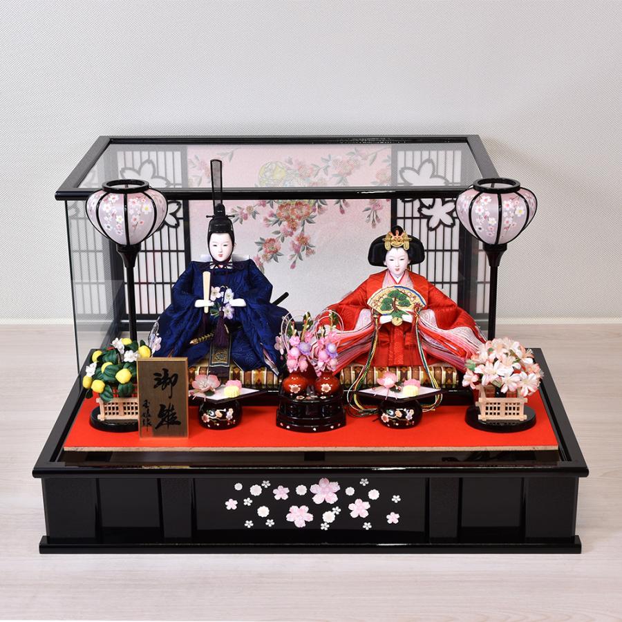 雛人形 コンパクト お祝い ひな人形 ケース飾り 親王飾り ガラスケース