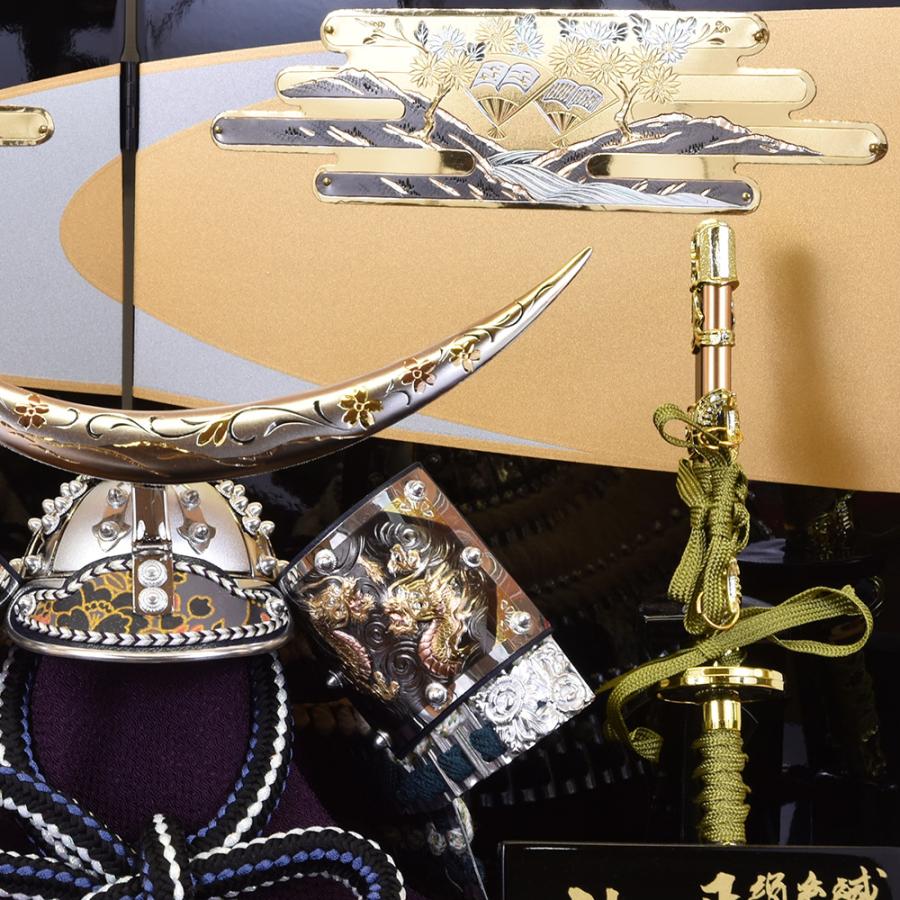 久月 五月人形 コンパクト 収納飾り ミニ かぶと 伊達政宗 兜飾り 彫金