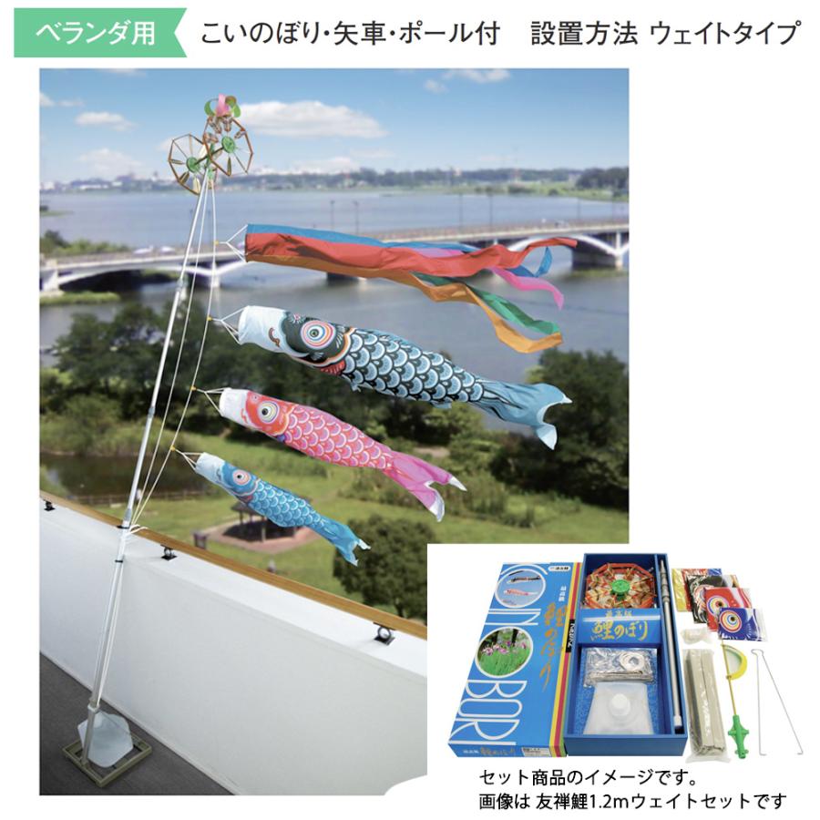 鯉のぼり マンション ベランダ こいのぼり 1．2mセット 友禅鯉 徳永