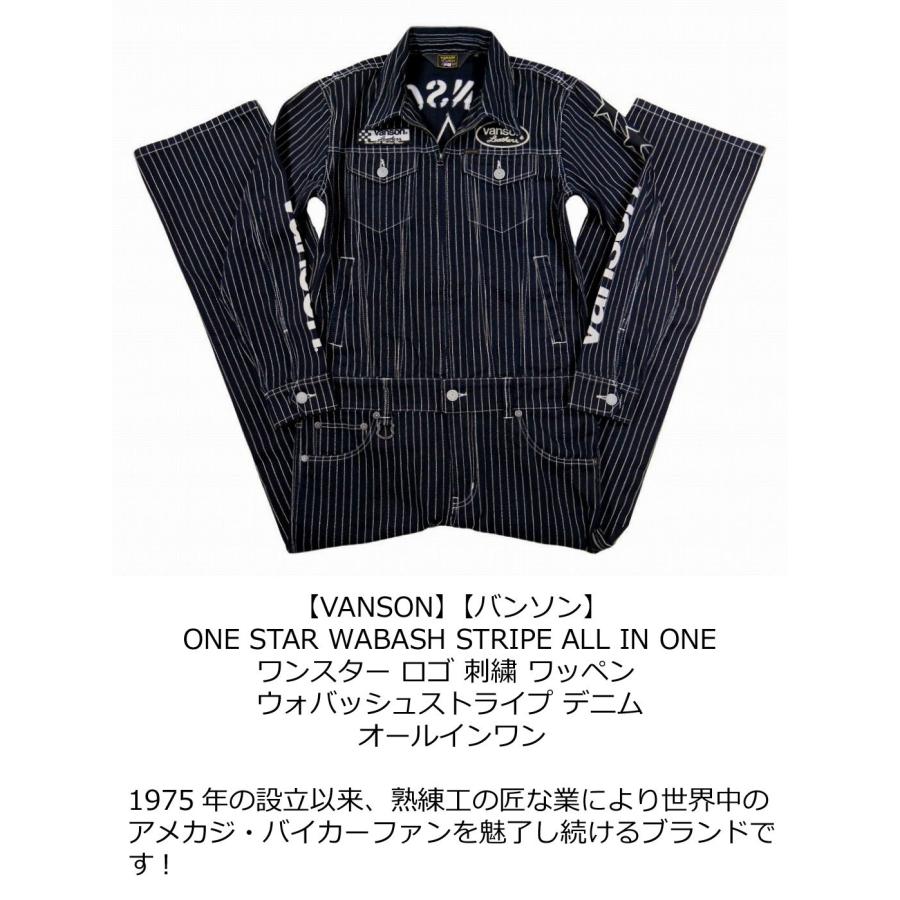 VANSON（バンソン） ワンスター刺繍 ウォバッシュストライプ デニム