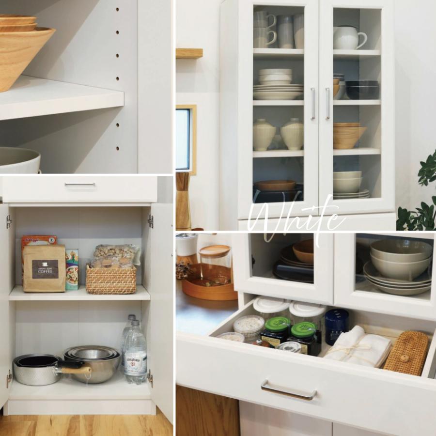 白井産業 ベアルモ 食器棚 幅57cm 高さ180cm 移動棚 食器棚 BRM