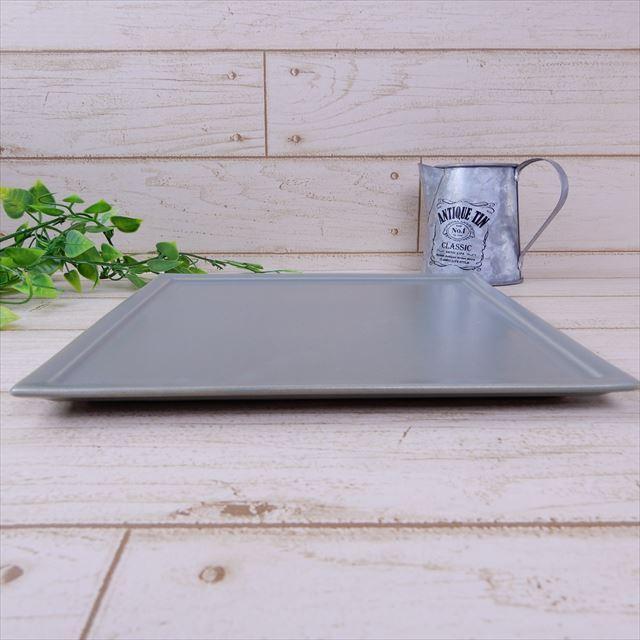 フレーム 薄墨 21cm スクエア プレート L グレー スクエアー 正角 皿