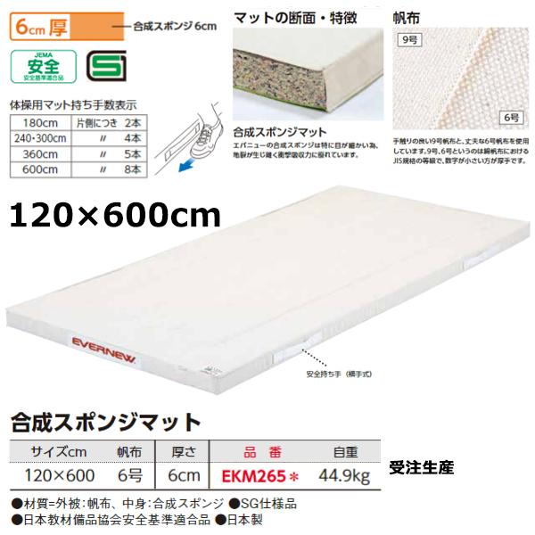 EVERNEW（エバニュー） 合成スポンジマット6号120×600×6 受注生産品