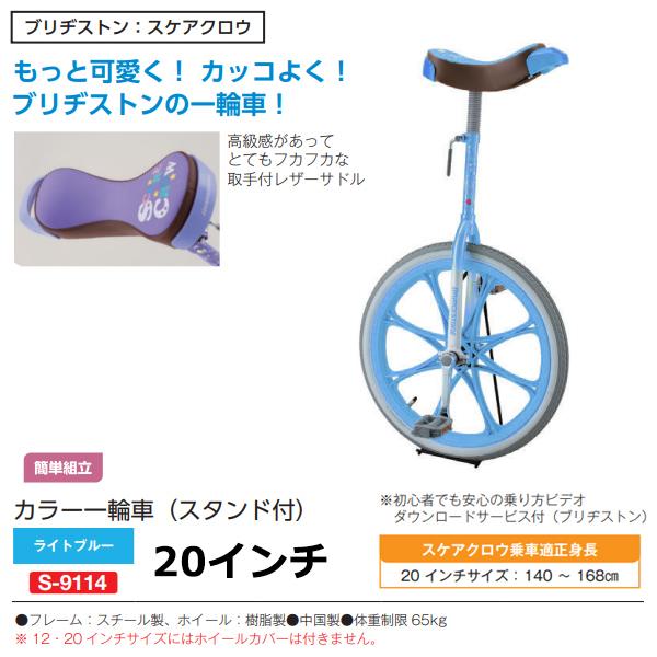 SANWA TAIKU 三和体育 カラー一輪車 20インチ (ライトブルー) S-9114