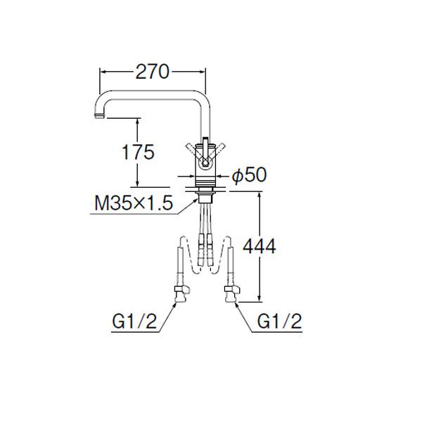 SANEI 【K87410JK-MDP-13】三栄 混合栓 ワンホール シングルレバー