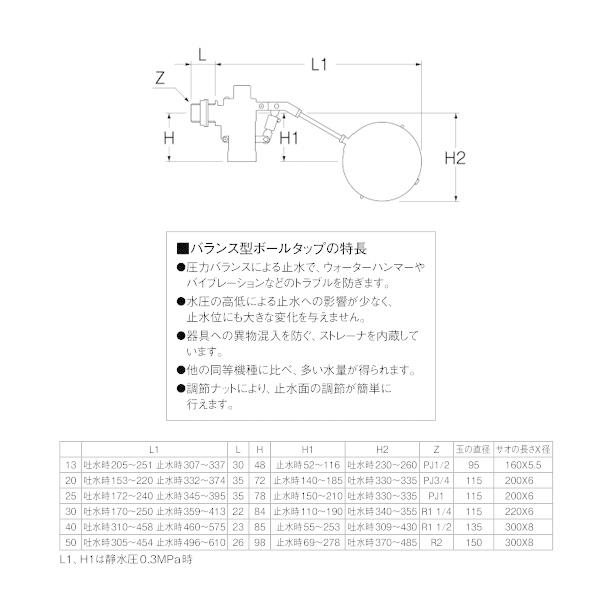 SANEI 【V52-30】三栄 トイレ用品 バランス型ボールタップ : 住宅設備