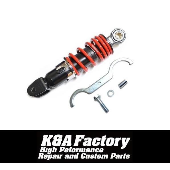 汎用リアショック/リアサスペンション190mm ブラック/レッド ディオ