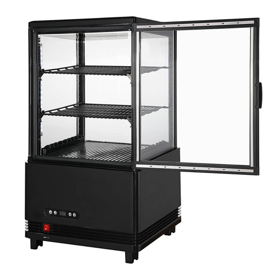 春分セール！】 60L 黒 冷蔵ショーケース 4面ガラスショーケース