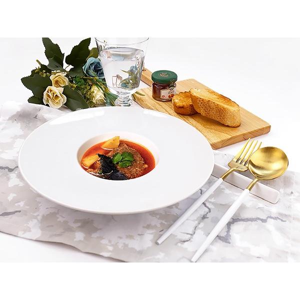 洋食器 平型 リム スープ皿 中皿 24cm 白い食器 日本製 美濃焼