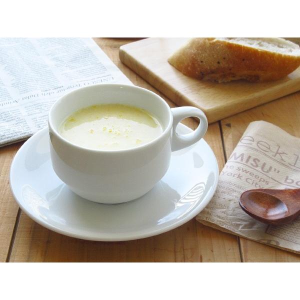 スタックスープカップお皿付き 180cc 白い食器 アウトレット 重なる