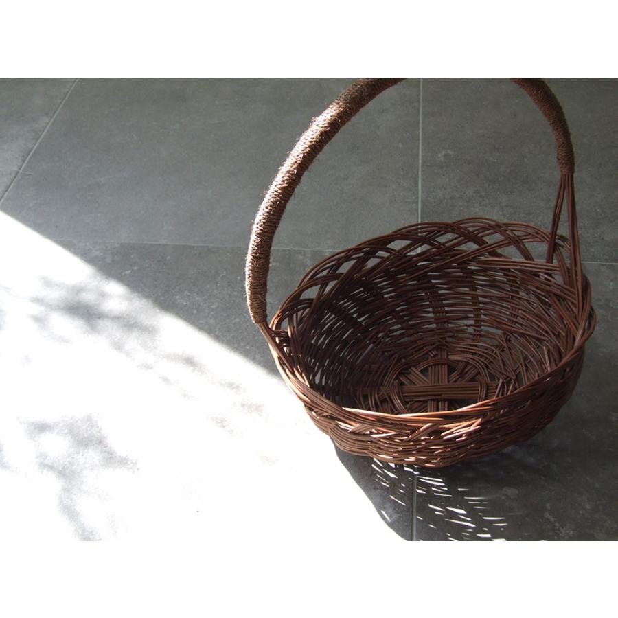 沖縄県 今帰仁村のわらび細工 わらび 縄巻手付かご 32×28 : おまめ