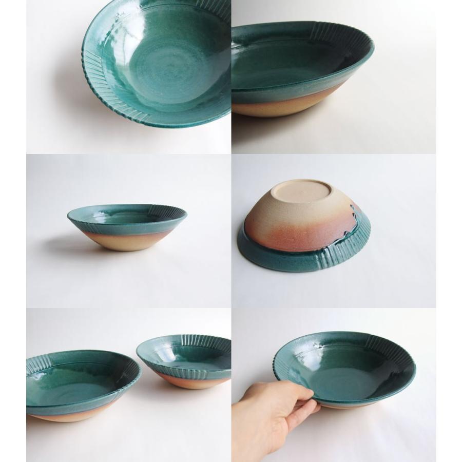 やちむん 民藝 読谷山焼 北窯 與那原正守 8寸V皿 中皿 ペルシャブルー