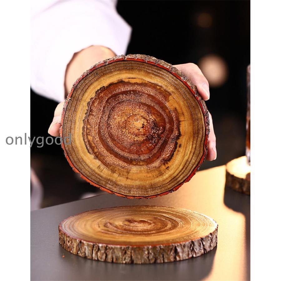 コースター 2枚セット 木製 天然木 ウッドコースター 滑りにくい