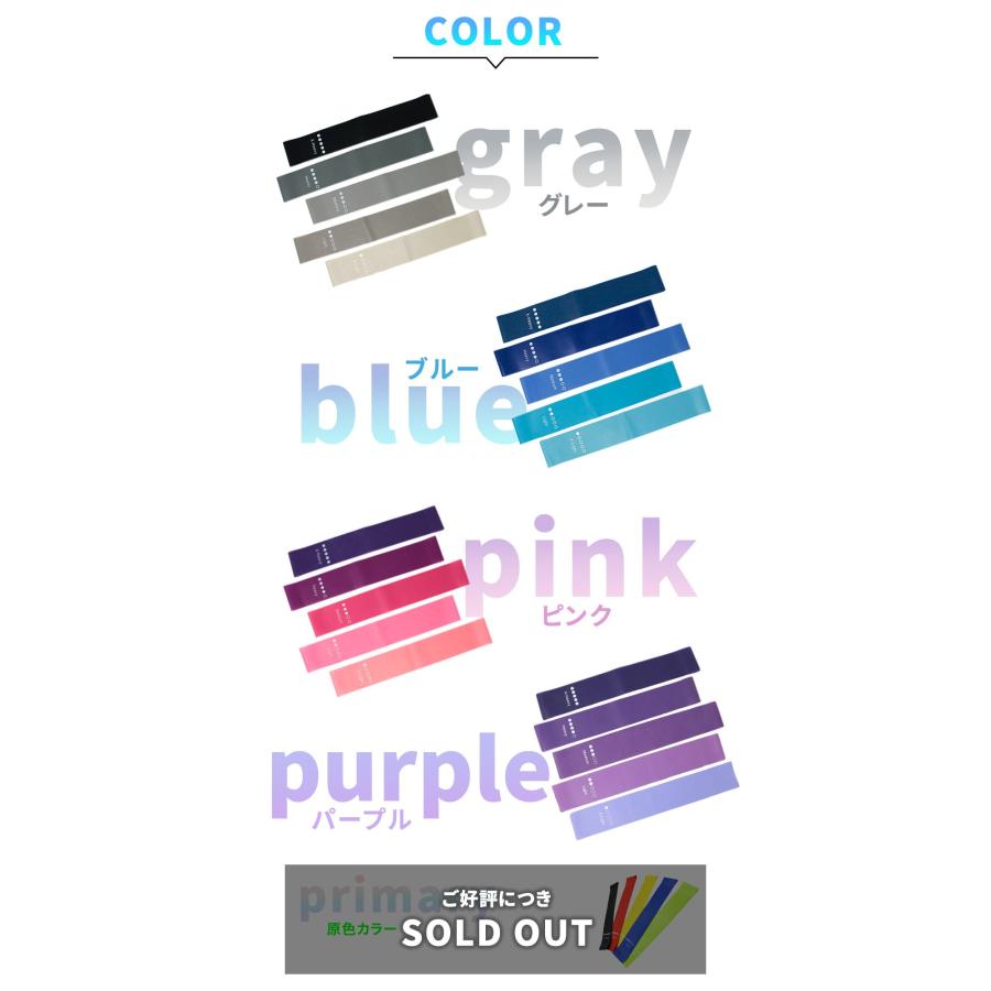 mitas エクササイズバンド 強度別5本セット 選べるカラー トレーニング