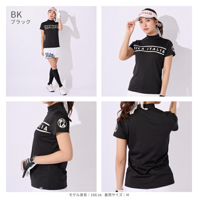 FILA（フィラ） ゴルフウェアレディース フロントロゴ 半袖 モック