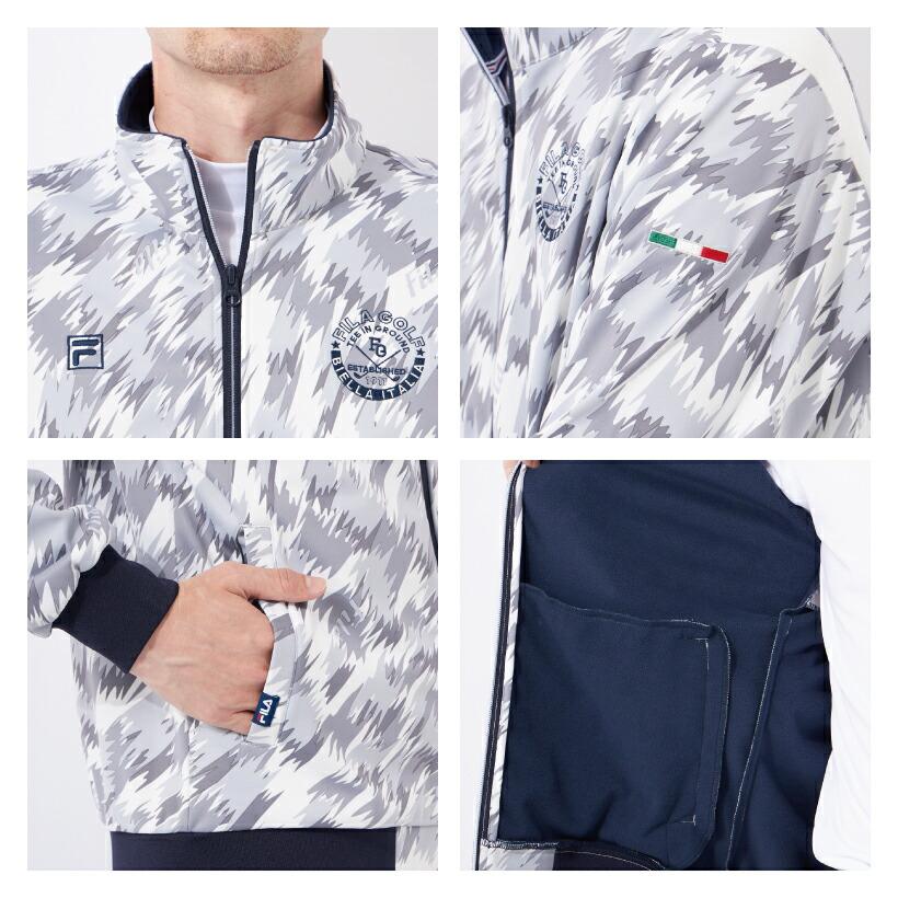 FILA（フィラ） メンズ ボンディングブルゾン 迷彩柄 裏フリース 保温