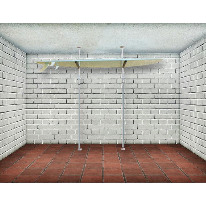 サーフボードラック 横置き 突っ張り棒 3m 縦 ツッパリ君セット 固定