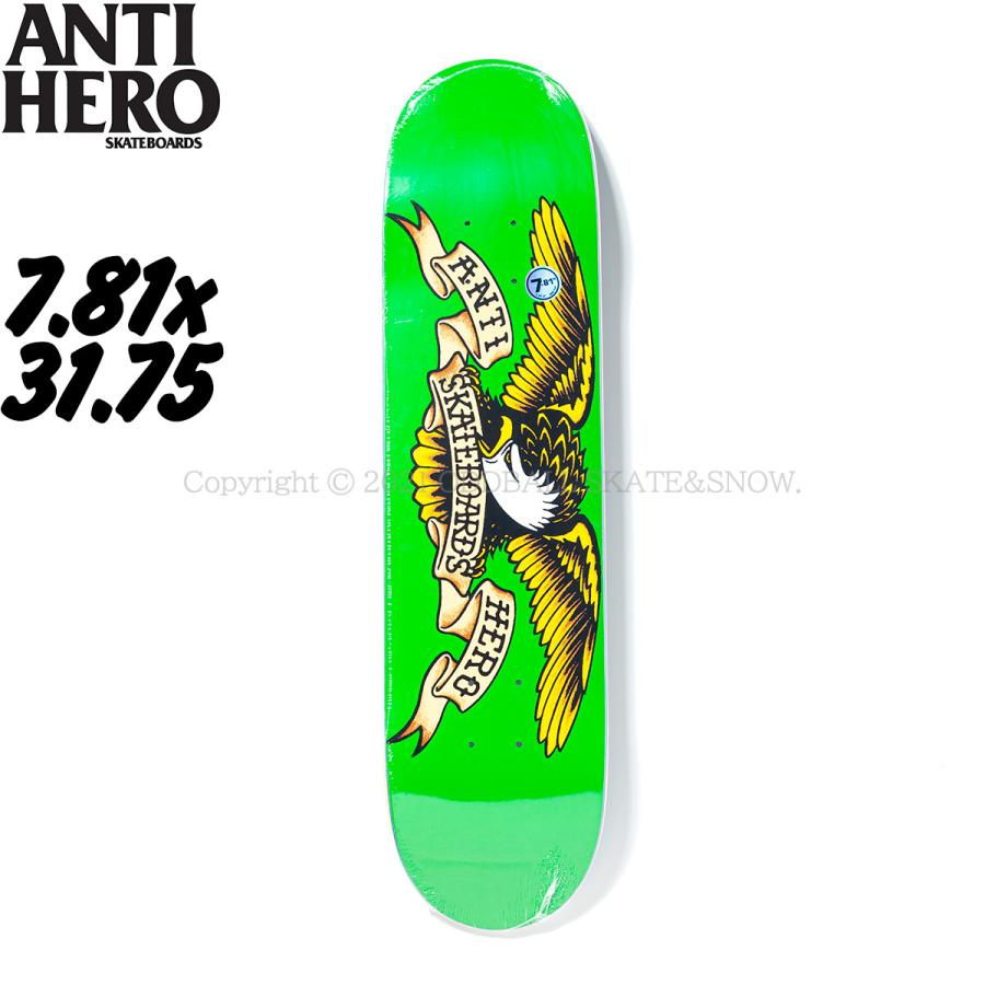 ANTIHERO（アンタイヒーロー） 7.8インチ スケボー デッキ