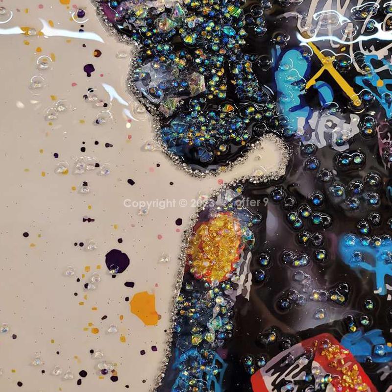 アートパネル 水晶絵 クリスタル アートフレーム KAWS キャラクター