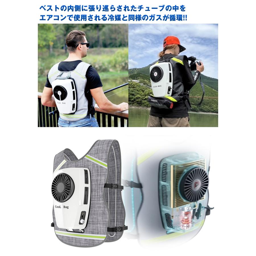 GOKEN Cool Bag 背負えるエアコン ベスト 作業服 空調服 熱中症対策 暑