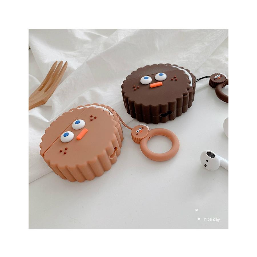 Airpods Pro ケース ビスケット シリコン かわいい 着脱簡単 カナビラ