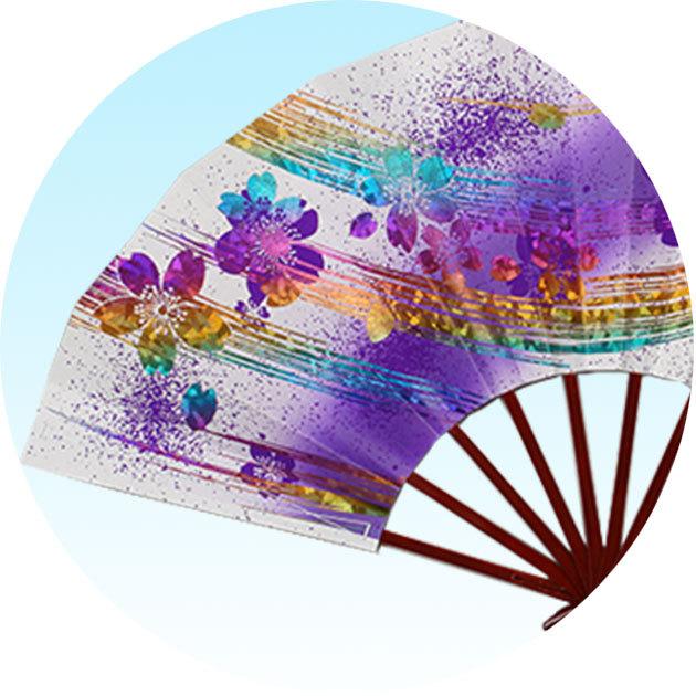 舞扇子 踊り用 扇子 日本舞踊 大衆 演劇 おしゃれ よさこい 桜 紫