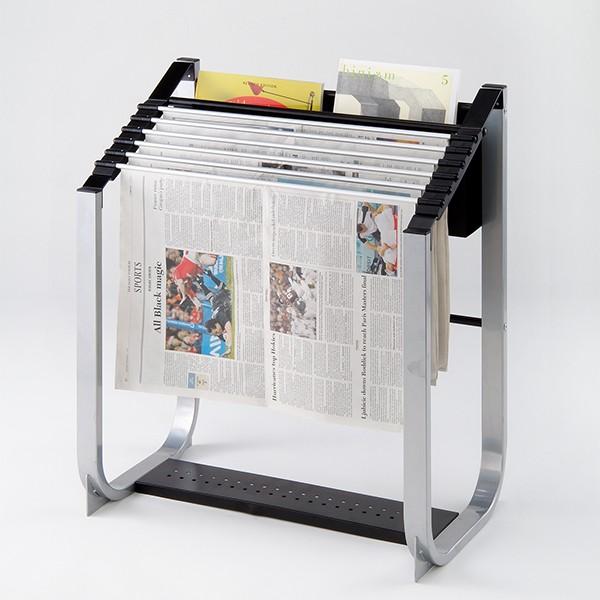 林製作所 新聞ラック ストッカー マガジンラック 付 新聞掛け 新聞ばさ