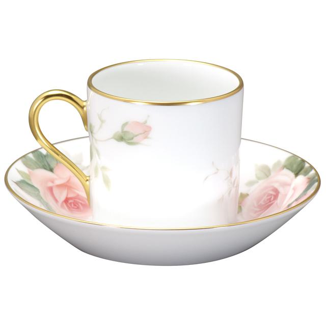 大倉陶園 【大倉陶園直営店】【手描き】「上絵バラ」 デミタスカップ