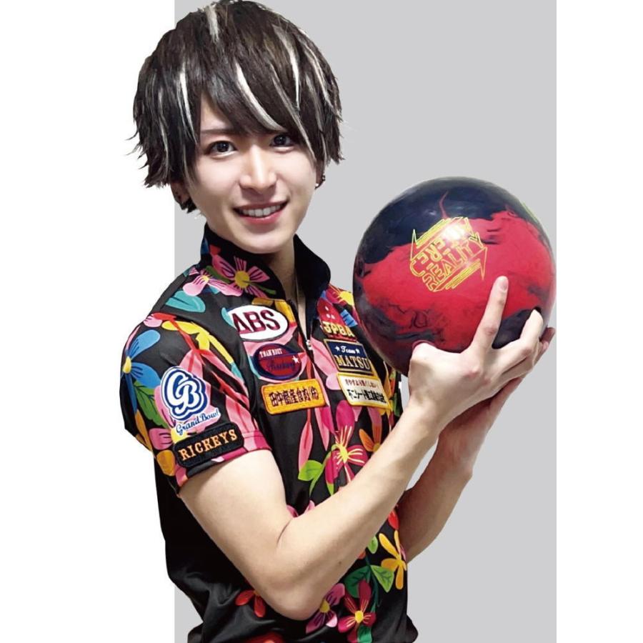 エービーエス ボウリング ボウリングウェア ABS フラワー ブラック